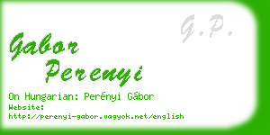 gabor perenyi business card